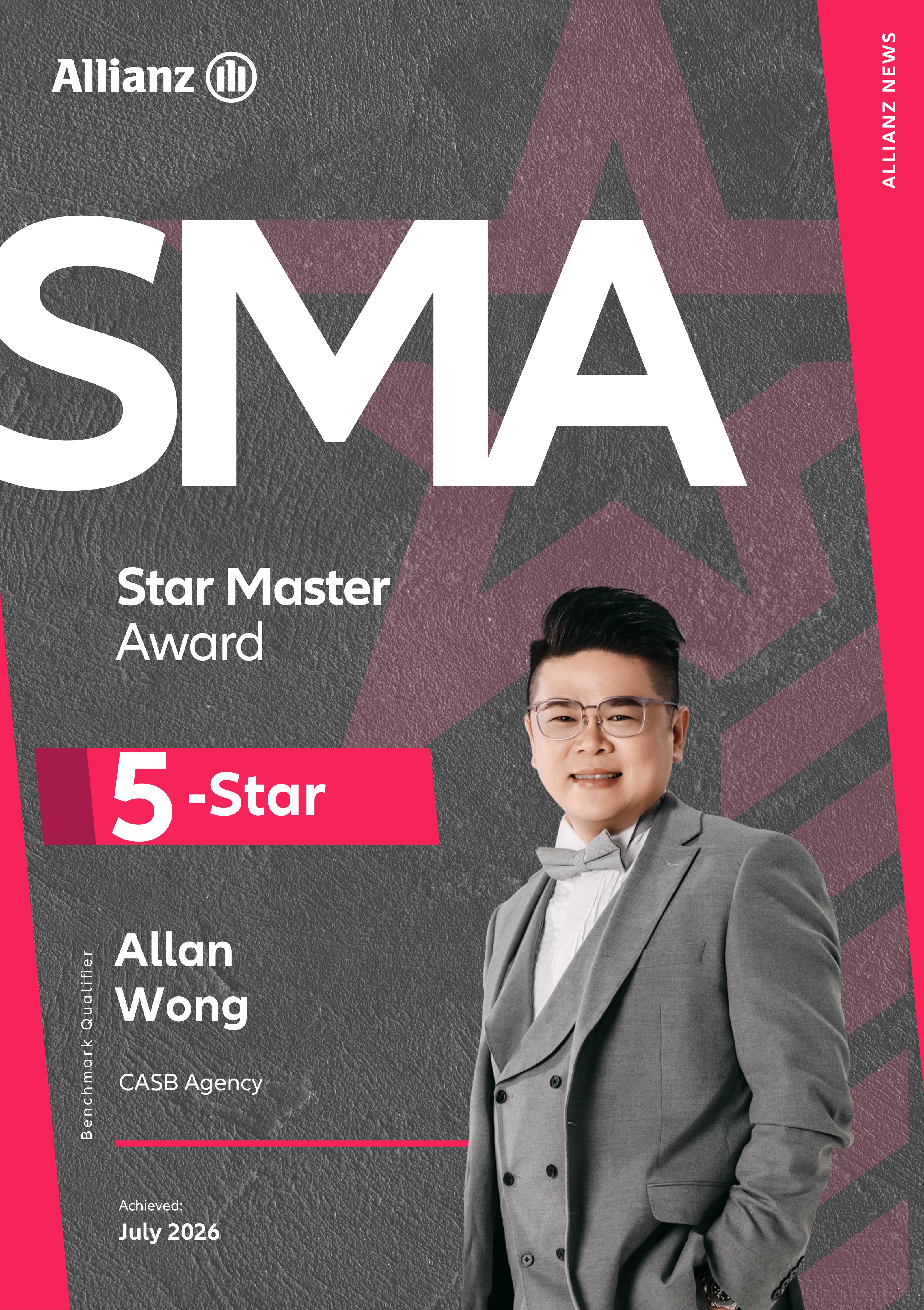Allan Wong 5-Star Master Award July 2026